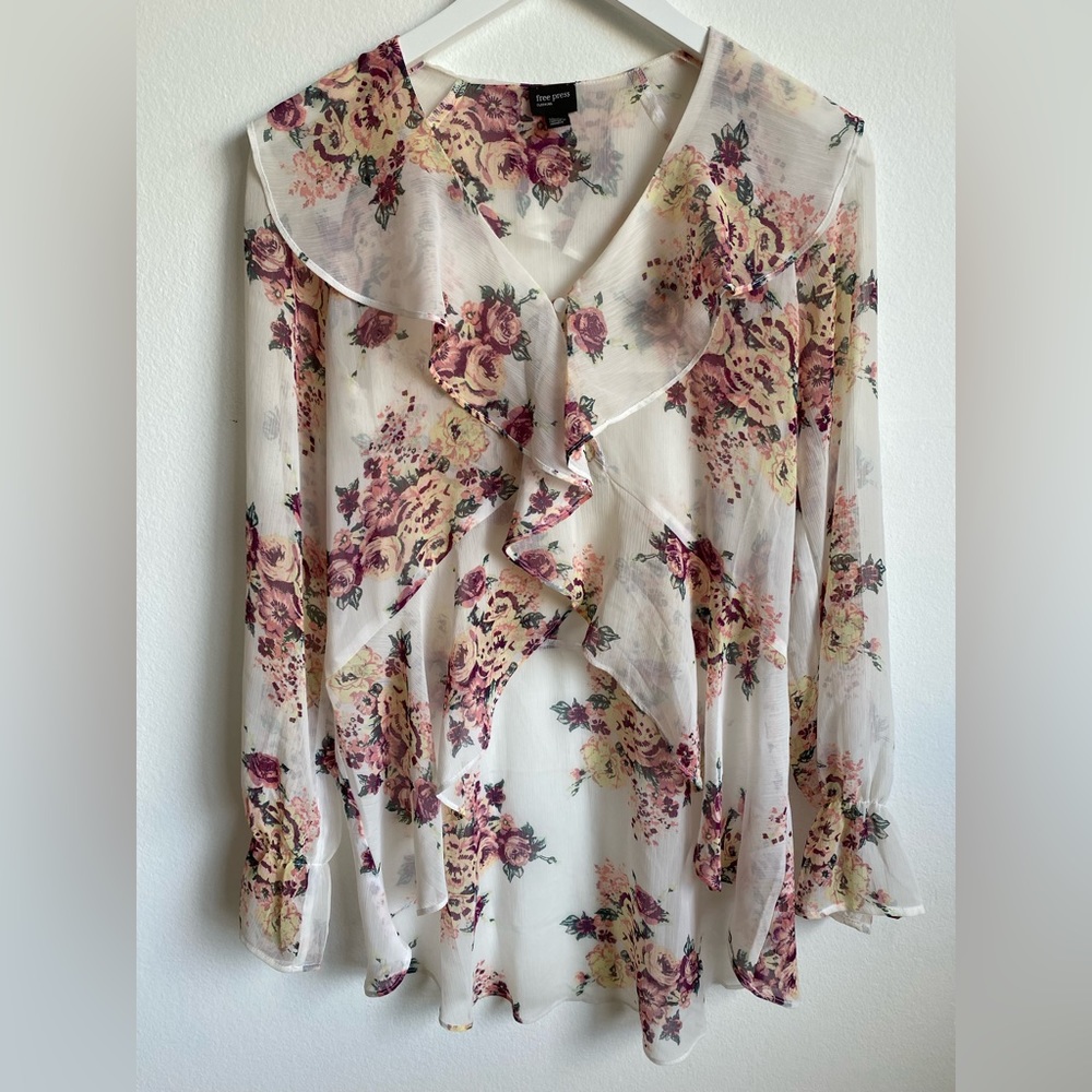 Sheer floral blouse